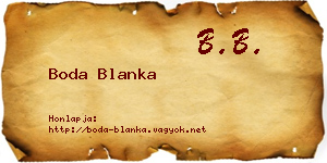 Boda Blanka névjegykártya